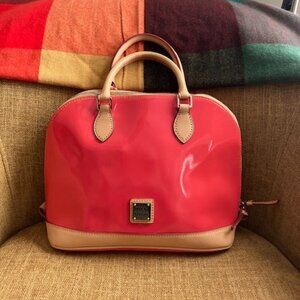 Hot Pink Dooney & Bourke Clutch Patent Leather Handbag